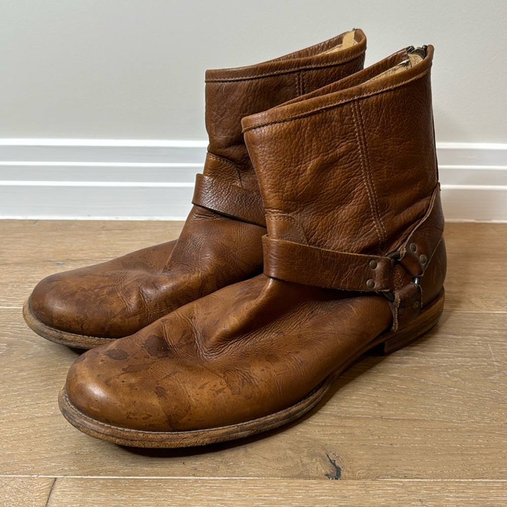 The Frye Company Phillip Harness Cognac men’s 14 leather boot